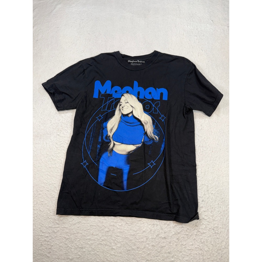 Meghan Trainor Graphic T-Shirt Black Blue Concert Merch Size Medium M 100947